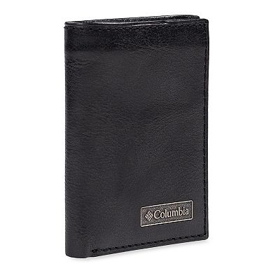 Men's Columbia RFID Leather Trifold Wallet with Hidden Zipper Pocket
