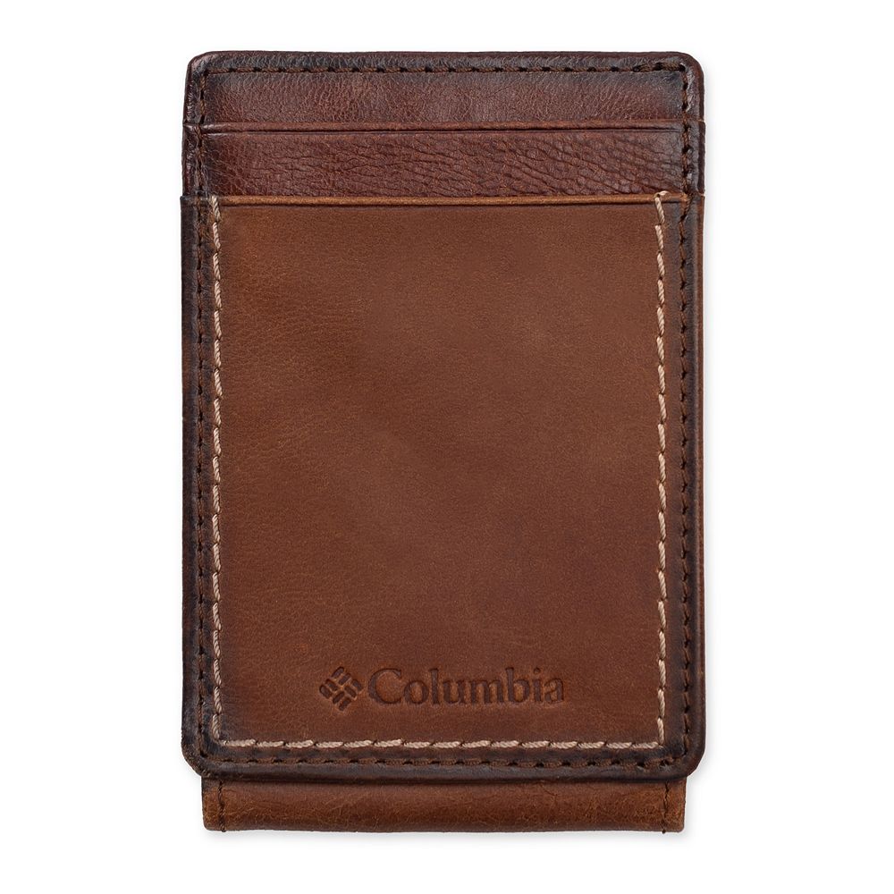Men's Columbia RFID-Blocking Burnished Magnetic Money Clip Wallet
