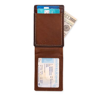 Men's Columbia RFID-Blocking Burnished Magnetic Money Clip Wallet
