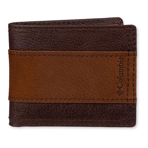 Men's Columbia RFID Leather Overlay Passcase Wallet - Brown