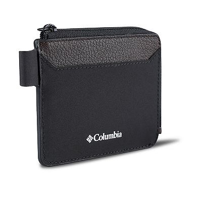 Men's Columbia RFID-Blocking Half Zip Card Case Wallet and Key Chain Set