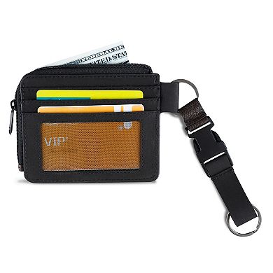 Men's Columbia RFID-Blocking Half Zip Card Case Wallet and Key Chain Set