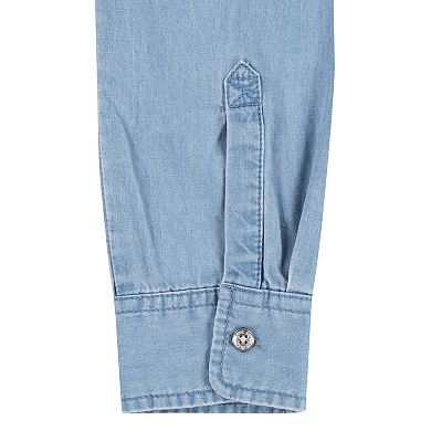 Girls 7-16 Levi's® Denim & Plaid Button-up Hooded Shirt