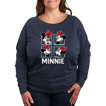 Disney's Minnie Mouse Plus Size Grid French Terry Long Sleeve Tee