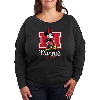Disney's Minnie Mouse Plus Size Collegiate French Terry Long Sleeve Tee