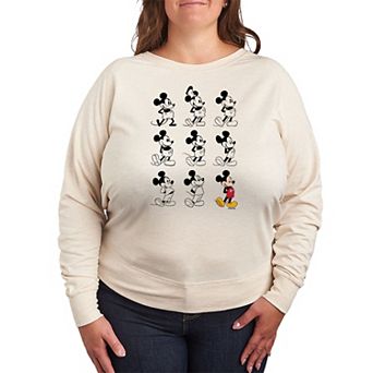 Disney's Mickey Mouse Plus Size Evolution French Terry Long Sleeve Tee