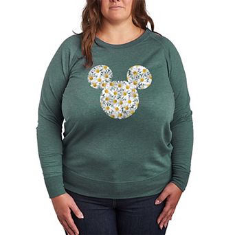 Disney's Mickey Mouse Plus Size Daisies French Terry Long Sleeve Tee