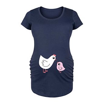 Maternity Mama Baby Chicken Pink Graphic Tee