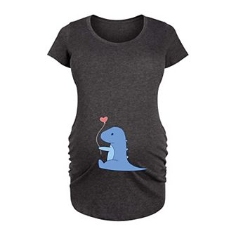 Maternity Dino Blue Graphic Tee
