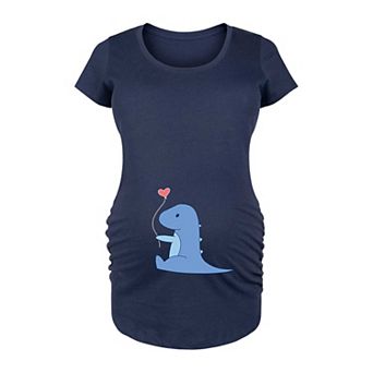 Maternity Dino Blue Graphic Tee