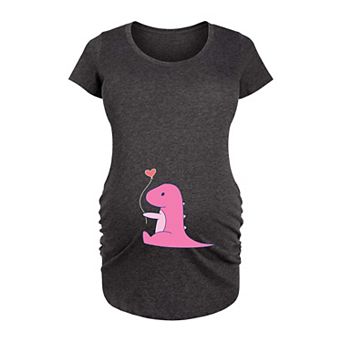 Maternity Dino Pink Graphic Tee
