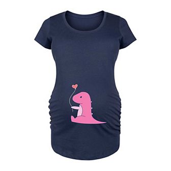 Maternity Dino Pink Graphic Tee