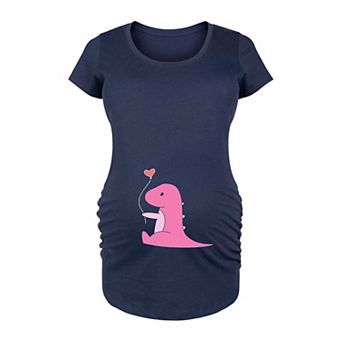 Maternity Dino Pink Graphic Tee