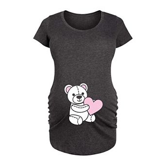 Maternity Teddy Bear Pink Graphic Tee