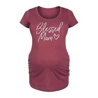 Maternity Blessed Mom Graphic Tee