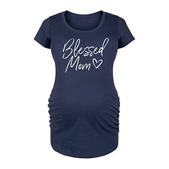 Maternity Blessed Mom Graphic Tee