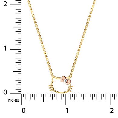 Hello Kitty Sterling Silver Diamond Accent Necklace