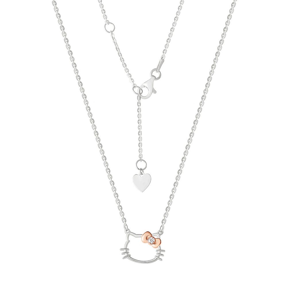 Hello Kitty Sterling Silver Diamond Accent Necklace