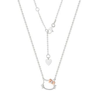 Hello Kitty Sterling Silver Diamond Accent Necklace