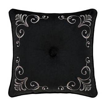 Five Queens Court Dalton Floral Border Square Decorative Throw Pillow