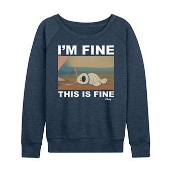 Disney's Mulan Little Brother Women's I'm Fine French Terry Long Sleeve Tee