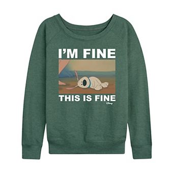 Disney's Mulan Little Brother Women's I'm Fine French Terry Long Sleeve Tee