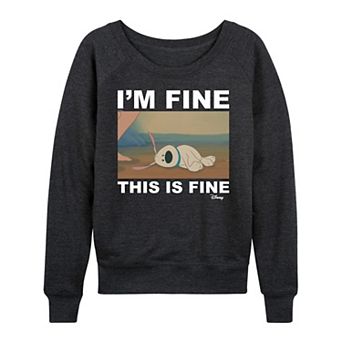 Disney's Mulan Little Brother Women's I'm Fine French Terry Long Sleeve Tee