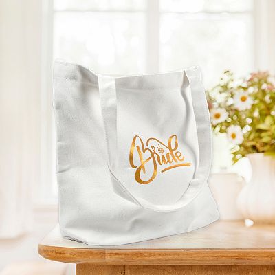 Bride shops canvas tote