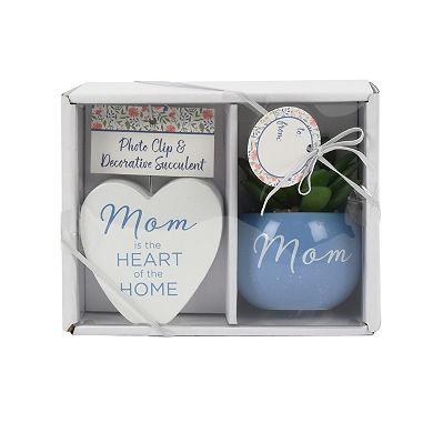 "Mom Is The Heart" Succulent and Clippie Set