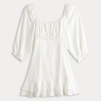 Juniors' Speechless Long Sleeve Tiered Babydoll Dress