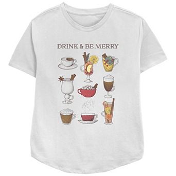 Juniors' Drink & Be Merry Relaxed Fit Tee