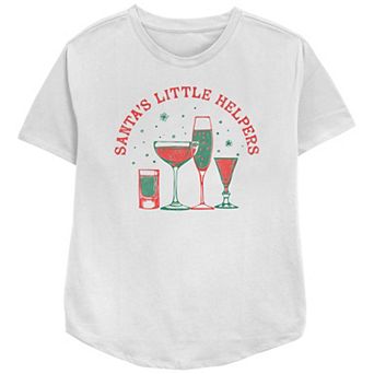 Juniors' Santa's Little Helpers Relaxed Fit Tee