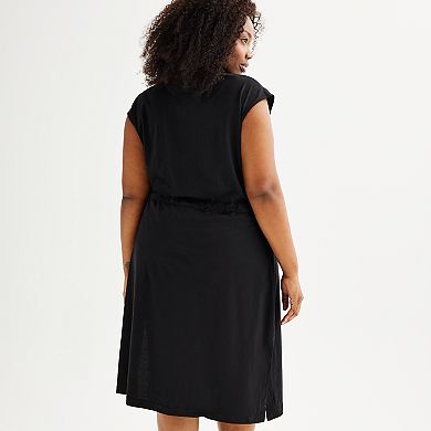 Plus Size Sonoma Goods For Life® Belted Knit Dress