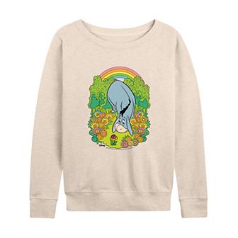 Disney's Winnie the Pooh Eeyore Women's Flowers French Terry Long Sleeve Tee