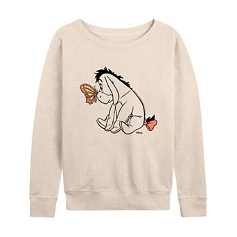 Disney's Winnie the Pooh Eeyore Women's Butterfly French Terry Long Sleeve Tee