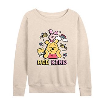 Disney's Winnie the Pooh Piglet & Pooh Women's Bee Kind French Terry Long Sleeve Tee