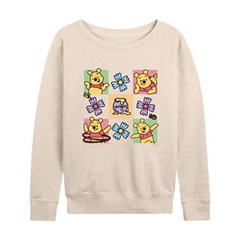 Disney's Winnie the Pooh Women's Grid French Terry Long Sleeve Tee