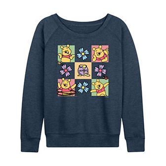 Disney's Winnie the Pooh Women's Grid French Terry Long Sleeve Tee