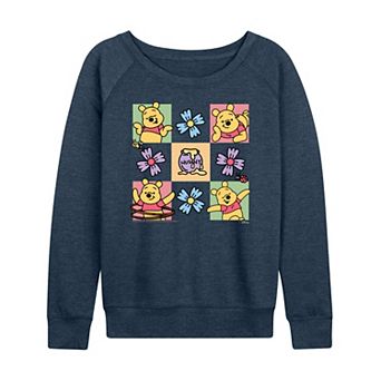 Disney's Winnie the Pooh Women's Grid French Terry Long Sleeve Tee