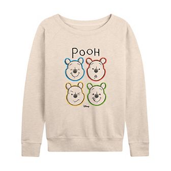 Disney's Winnie the Pooh Women's Sketch Grid French Terry Long Sleeve Tee