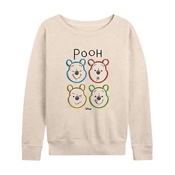 Disney's Winnie the Pooh Women's Sketch Grid French Terry Long Sleeve Tee