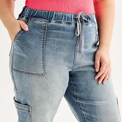 Juniors' Plus Size SO® High-Rise Straight Joggers