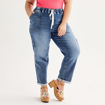 Juniors' Plus Size SO® High-Rise Straight Joggers