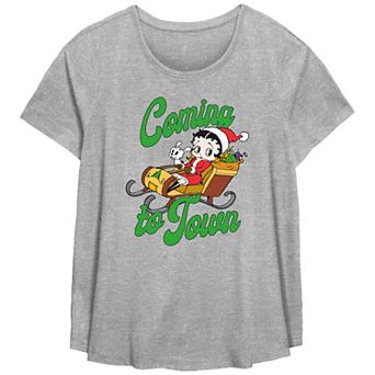 Missy Plus Size Betty Boop Coming to Town Scoopneck Flowy Tee