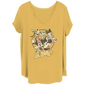 Disney's Mickey Mouse & Friends Juniors' Plus Size Original Group V-Neck Tee