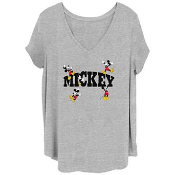 Disney's Mickey Mouse Juniors' Plus Size Hang Around V-Neck Tee