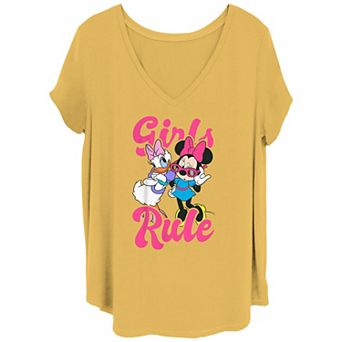 Disney's Minnie Mouse & Daisy Juniors' Plus Size Girls Rule V-Neck Tee