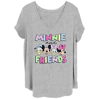 Disney's Plus Size Minnie Mouse & Friends Juniors' Plus Size V-Neck Tee