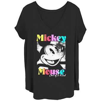 Disney's Mickey Mouse Juniors' Plus Size One Of A Kind V-Neck Tee