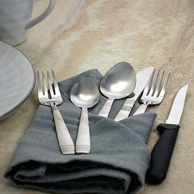 Gibson Palmore Plus 24 Piece Stainless Steel Flatware Set with 4 Steak Knives